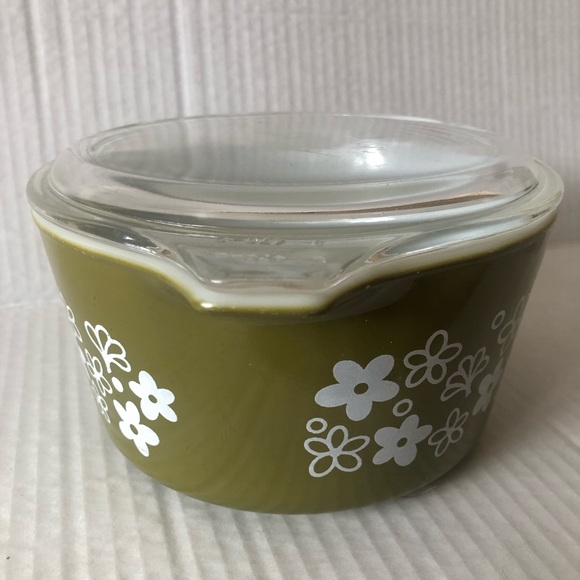 Retro Pyrex Crazy Daisy Spring Blossom Casserole With Lid 1 Qt #473 Corning - Picture 8 of 11